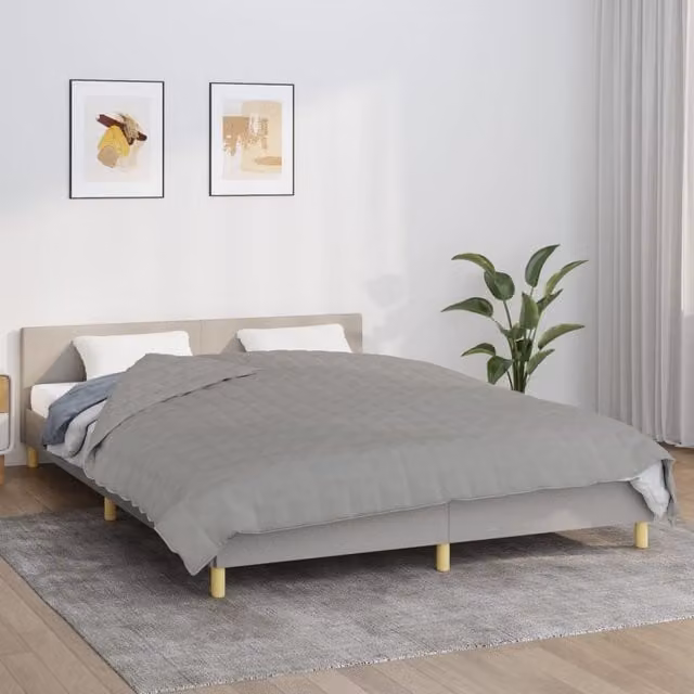 Berkfield Home Grey Weighted Blanket for Adults, W: 220 cm, D: 240 cm, 11 kg – 1