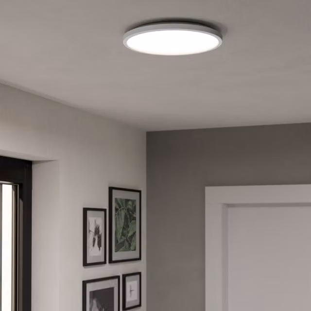 Eglo Rovito-Z Round White Plastic Smart RGBW LED Ceiling Light, Diameter: 30 cm