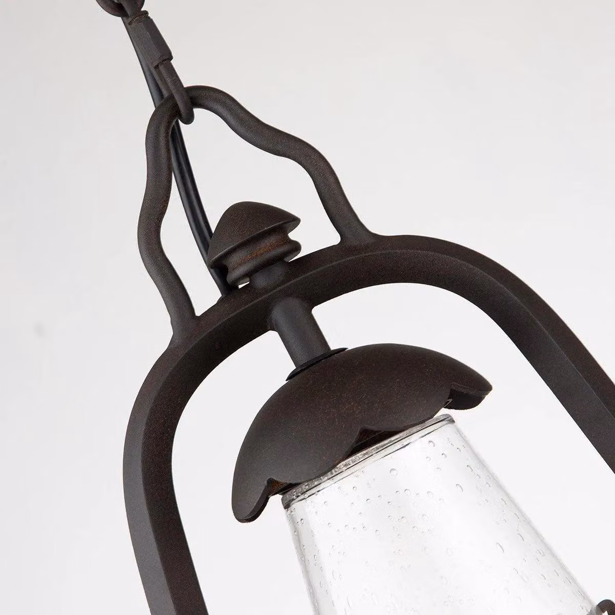 Netlighting Miners Single Light Outdoor Ceiling Chain Lantern in Old Bronze and Brown, IP44, E14 – 3