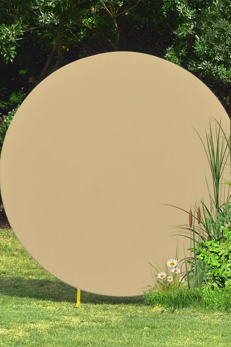 Neel Blue Round Arch Backdrop Cover, Beige Spandex Wrinkle-Resistant Circle Arch Stand Cover, Diameter: 180 cm