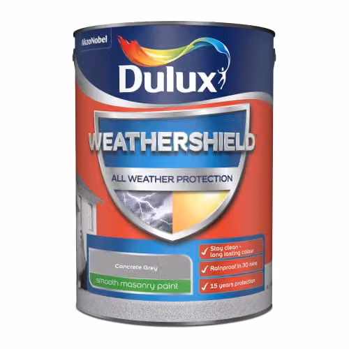 Dulux Weathershield Mould Resistant Water Based Masonry Paint - Grey - 5L – 3