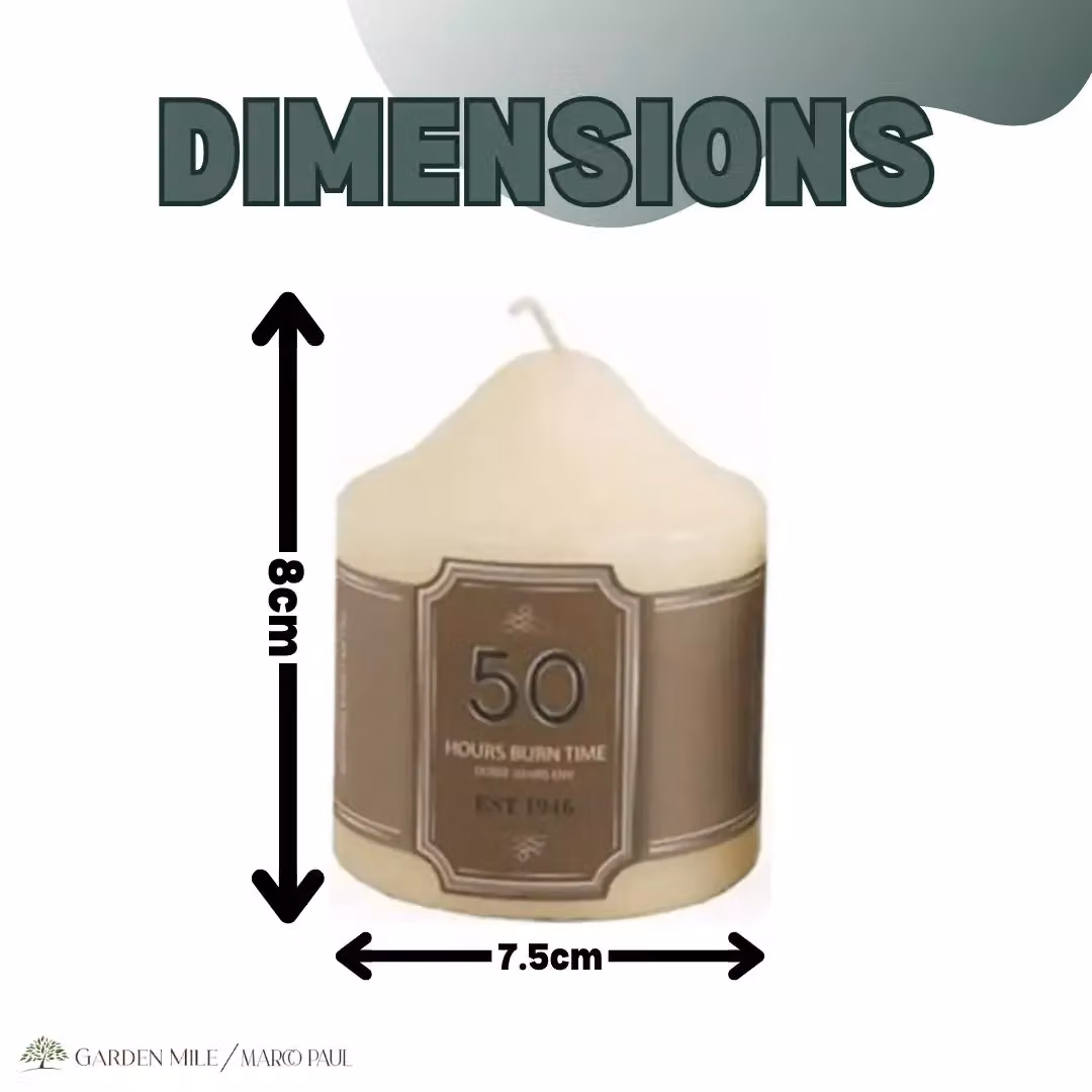 Marco Paul Beige Unscented Pillar Candle – 2