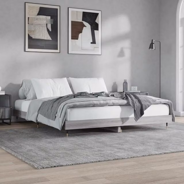 Berkfield Home Small Double Bed Frame in Grey Sonoma, Engineered Wood – 1