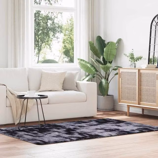 Berkfield Home NAVARRA Shaggy High Pile Rug, Dark Grey, W: 130 cm, L: 200 cm – 1