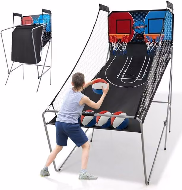 Costway 8 in 1 Basketball Arcade Game in Black