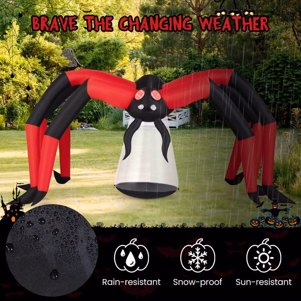 Costway 5 FT Inflatable Halloween Scary Spider Blow Up Yard Decoration – 4