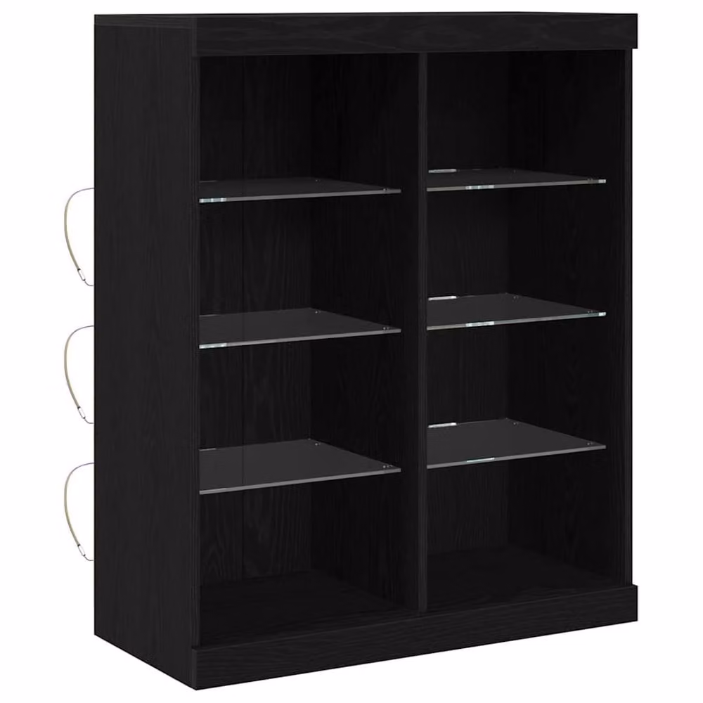 Berkfield Home Modern Black Oak Sideboard with Integrated LED Lights W/D/H: 41 x 37 x 100 cm – 3