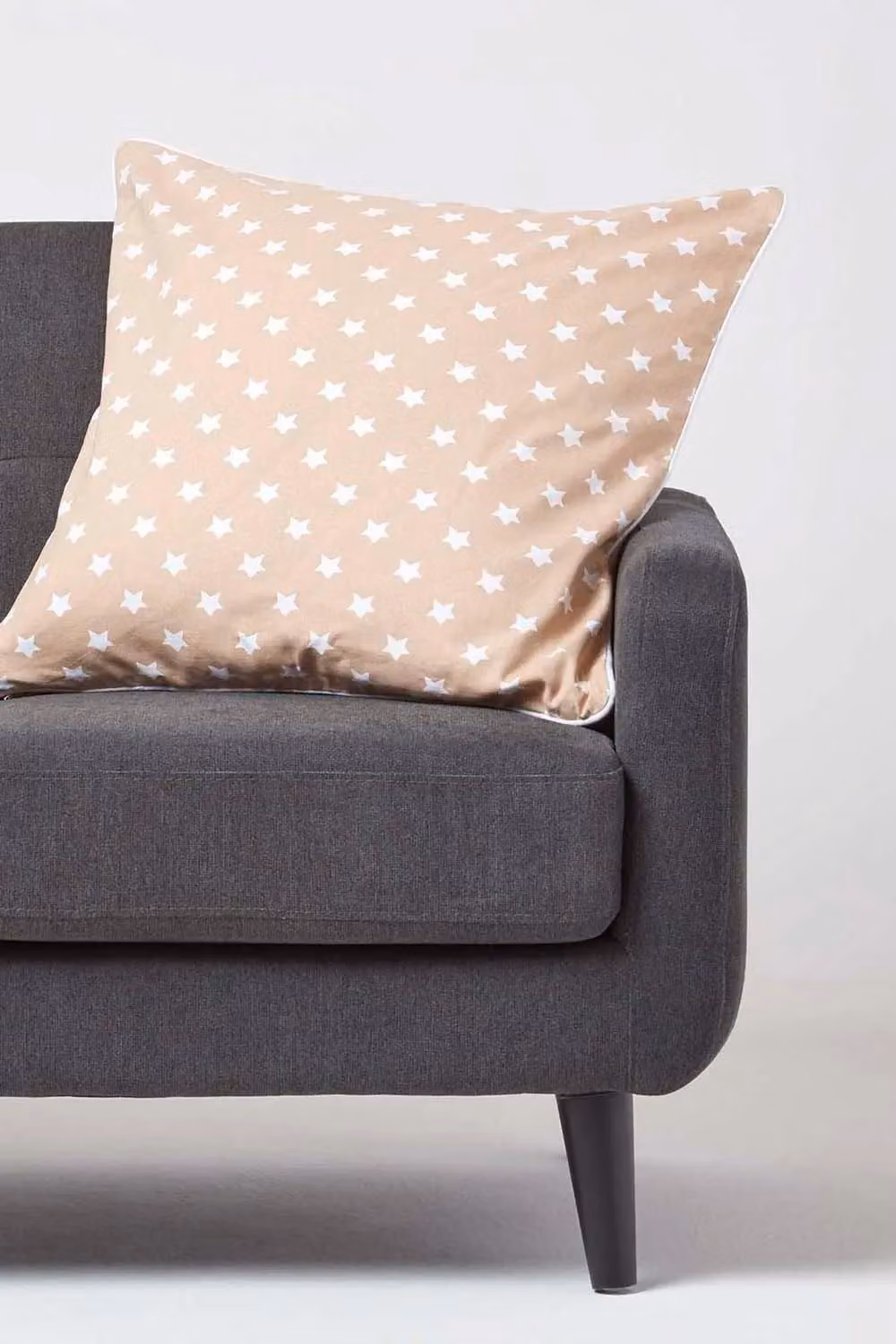 Homescapes Cotton Stars Square Cushion Cover in Beige White, W/D/H: 60 x 60 x 60 cm – 2