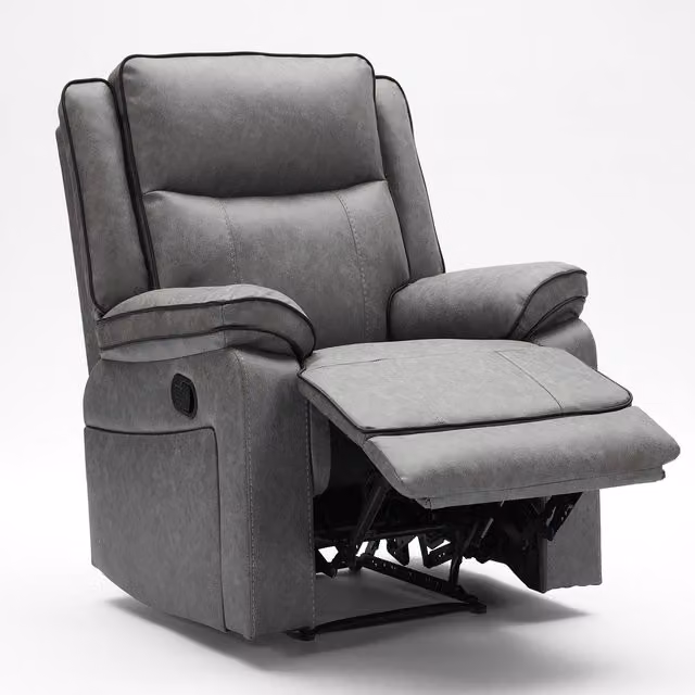 FURNITURE ONE Manual 1 Seater Recliner Sofa in Grey