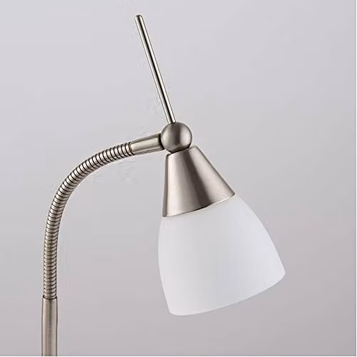 Loops Dimmable Touch Table Lamp in Chrome with Transparent Glass Shade – 2