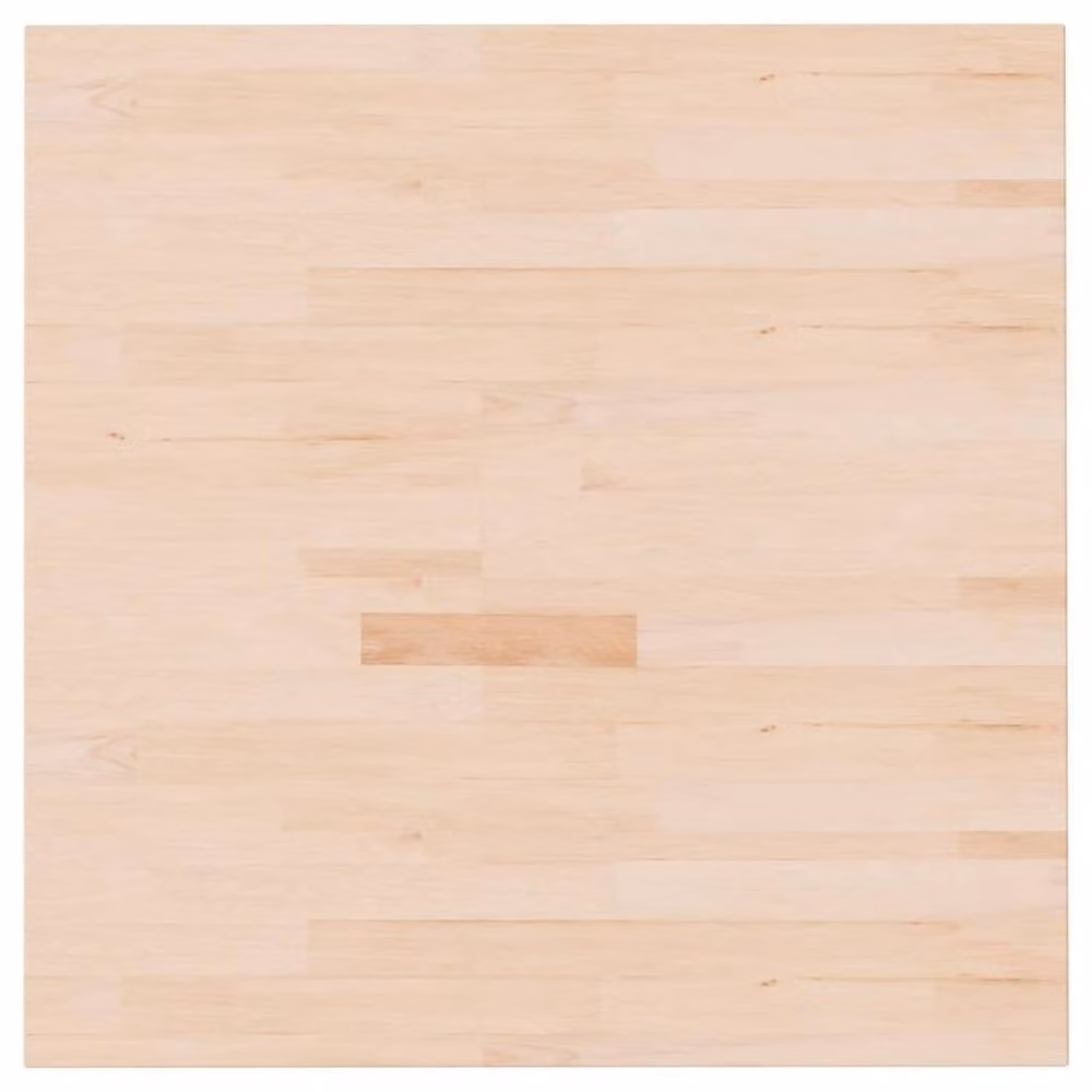 Berkfield Home Square Table Top, Untreated Solid Oak in Brown, W/D/H: 80 x 80 x 4 cm