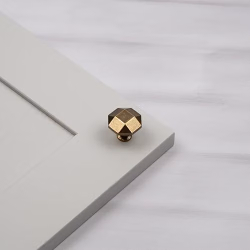 Handle & Home Brushed Gold Octagon Zinc Cabinet Knob – 3