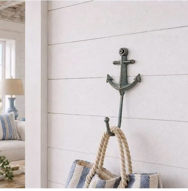 Gifts Direct 2 U Nautical Metal Anchor Wall-Mounted Coat Hook in Teal/Turquoise/Petrol – 1