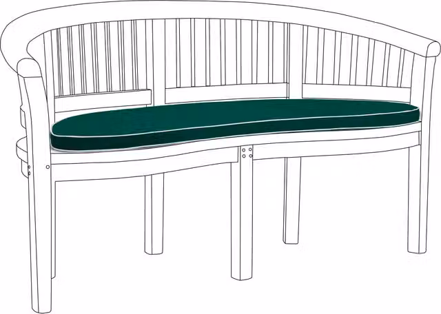 Gardenista Weatherproof Green Outdoor Banana Bench Cushion with Foam Wedge and Polyester Cover