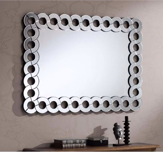 FurnitureboxUK Allora Large Silver Rectangular Modern Wall Mirror, W: 117 cm, H: 80 cm