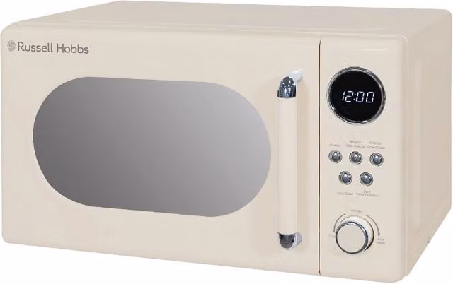 Russell Hobbs Retro Digital Solo Microwave 20L 800W in Beige – 1