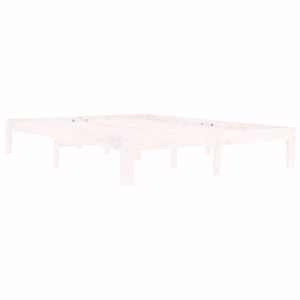 Berkfield Home White Solid Wood Pine Bed Frame W: 140 cm, D: 200 cm – 3