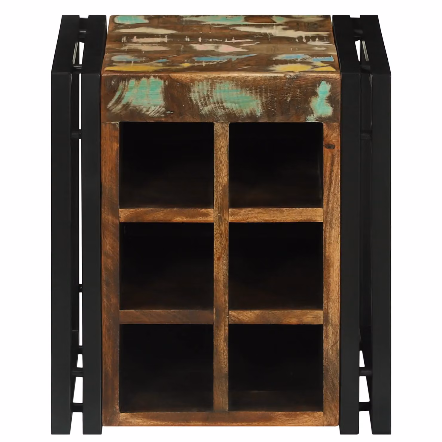 Berkfield Home Rustic Reclaimed Solid Wood Wine Rack in Brown, W/D/H: 34.5 x 35 x 39 cm – 2