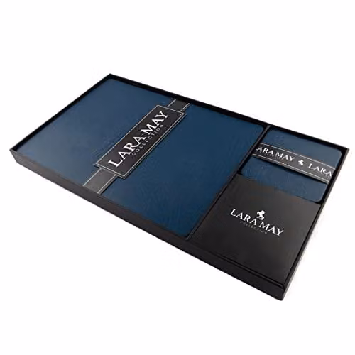 Lara May Collection Set of 8 Recycled Leather Placemats and Coasters in Royal Blue