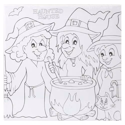 VFM e-Store Halloween Canvas Craft Accessory Witch in White, 25 cm – 2