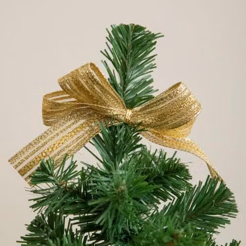 Samuel Alexander 50cm Tabletop Mini Christmas Fir Tree in a Green Plastic Pot with Gold Decorations – 2