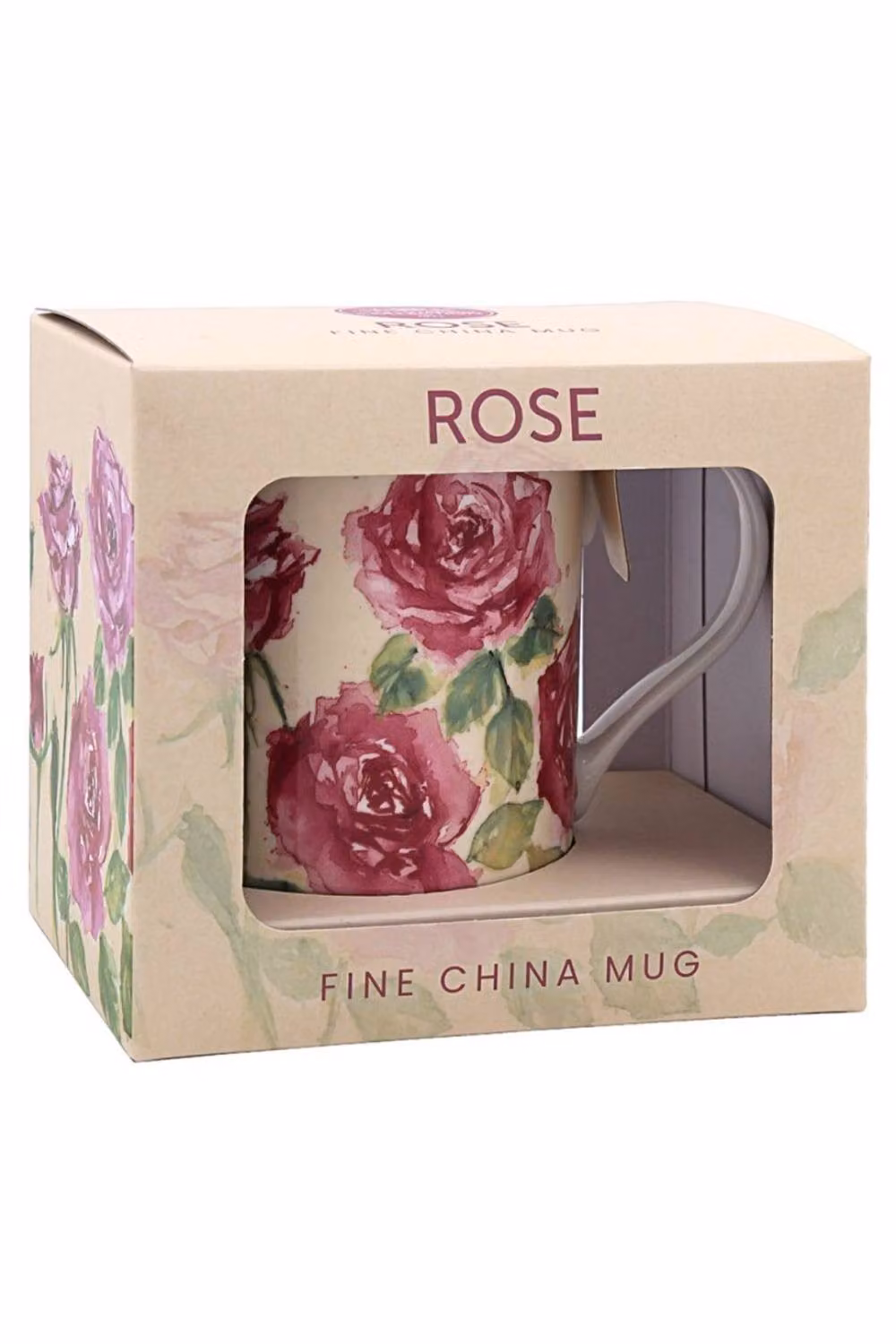 KDMD Red Rose Ceramic Patterned Mug in Beige and Red – 2