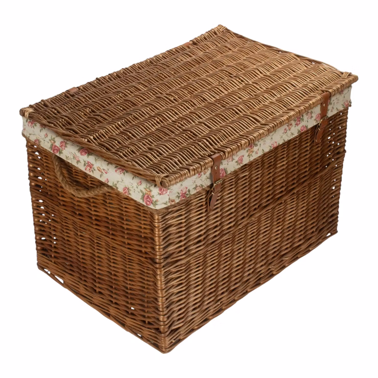 Large Light Steamed Wicker Storage Hamper in Red or Brown – 2