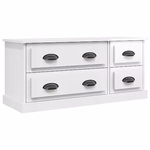 vidaXL Modern High Gloss White TV Cabinet and Media Unit in Engineered Wood