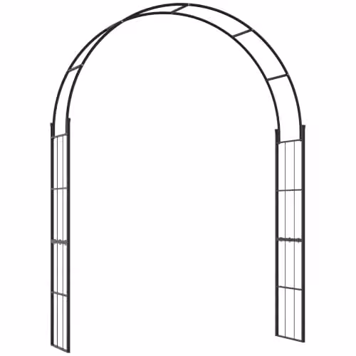 Outsunny Black Metal Garden Arch Trellis Arbor for Outdoor Weddings and Climber Support, H 223 x W 157 x D 40 cm
