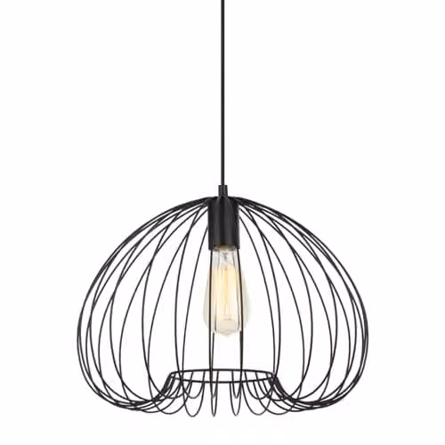 Netlighting Modern Black and Transparent Hanging Pendant Light with E27 Socket – 1