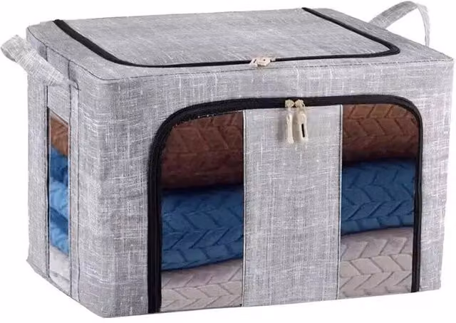 Kelvenix 3-Piece Set of 66L Foldable and Stackable Storage Boxes in Grey