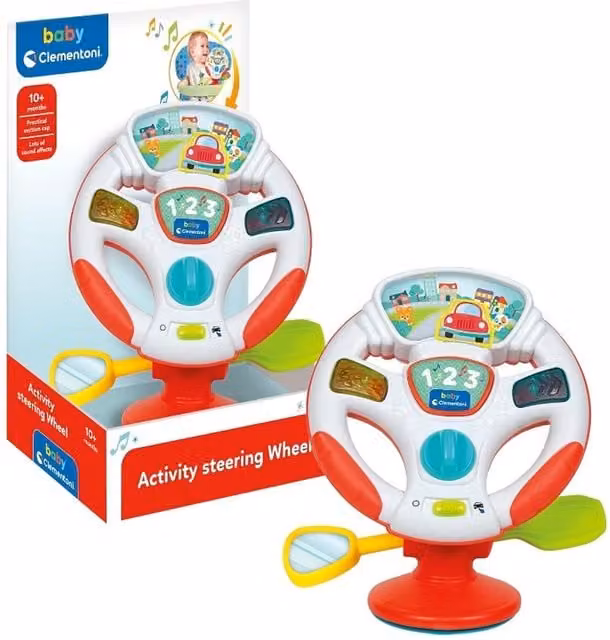 Clementoni Turn and Drive Activity Wheel for 6 Months Plus in White and Multicolour