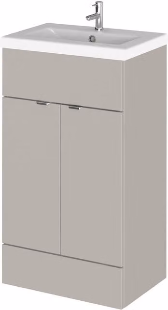 Balterley Alrewas Contemporary 2 Door Floor Standing Vanity Basin Unit in Grey, W: 50 cm