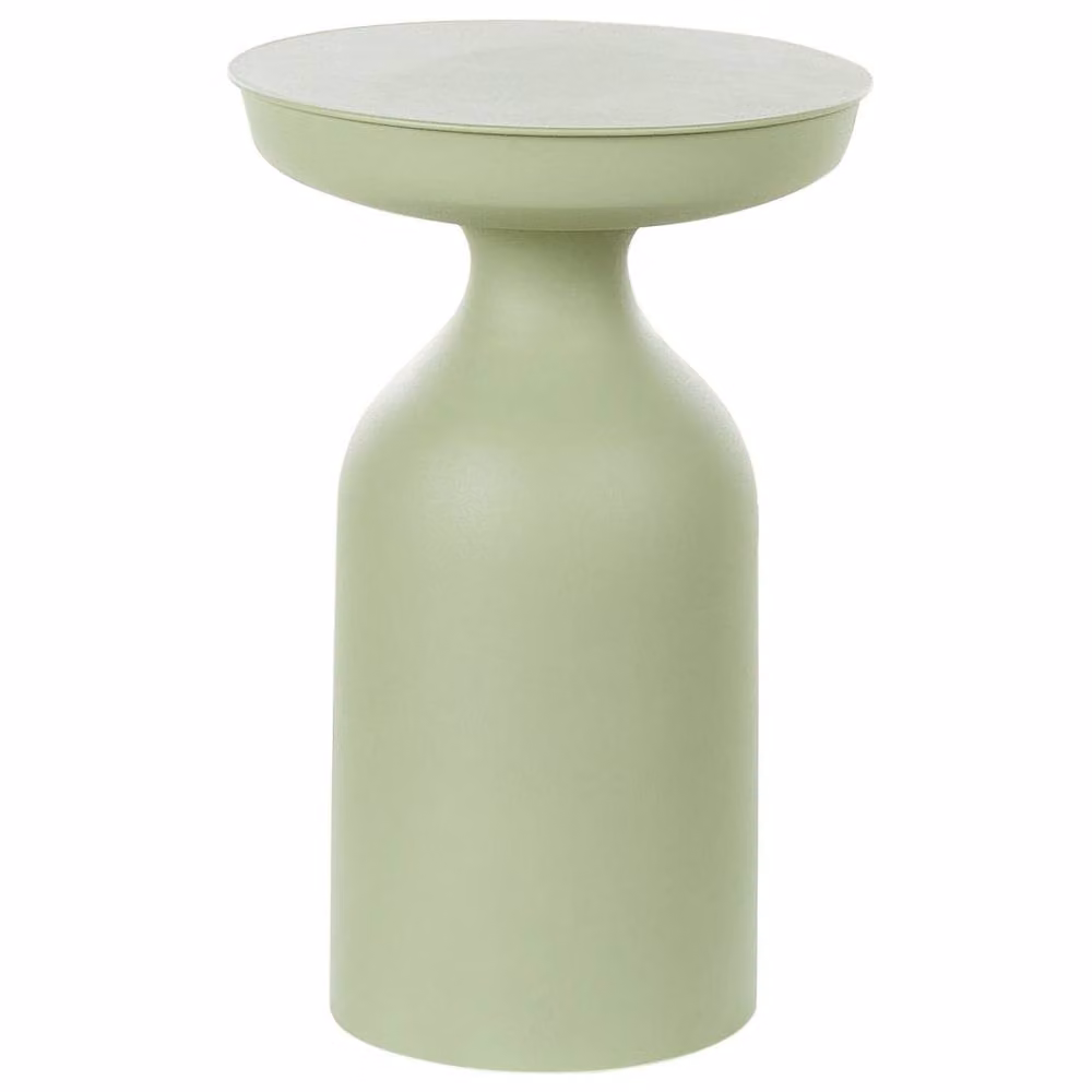 Wyld and Coco Round Side Table in Light Green with Matt Metal Finish, W/D/H: 50 x 50 x 33 cm – 2