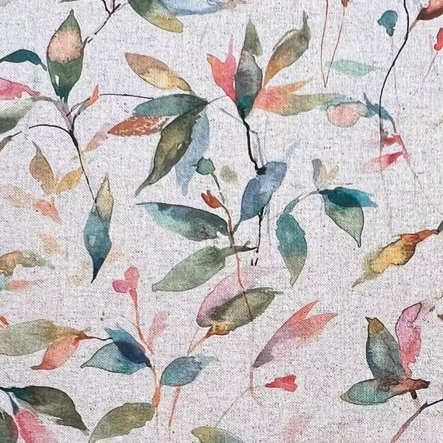 Terrys Floral Cotton and Linen Fabric in Green and Multicolour Nature Print