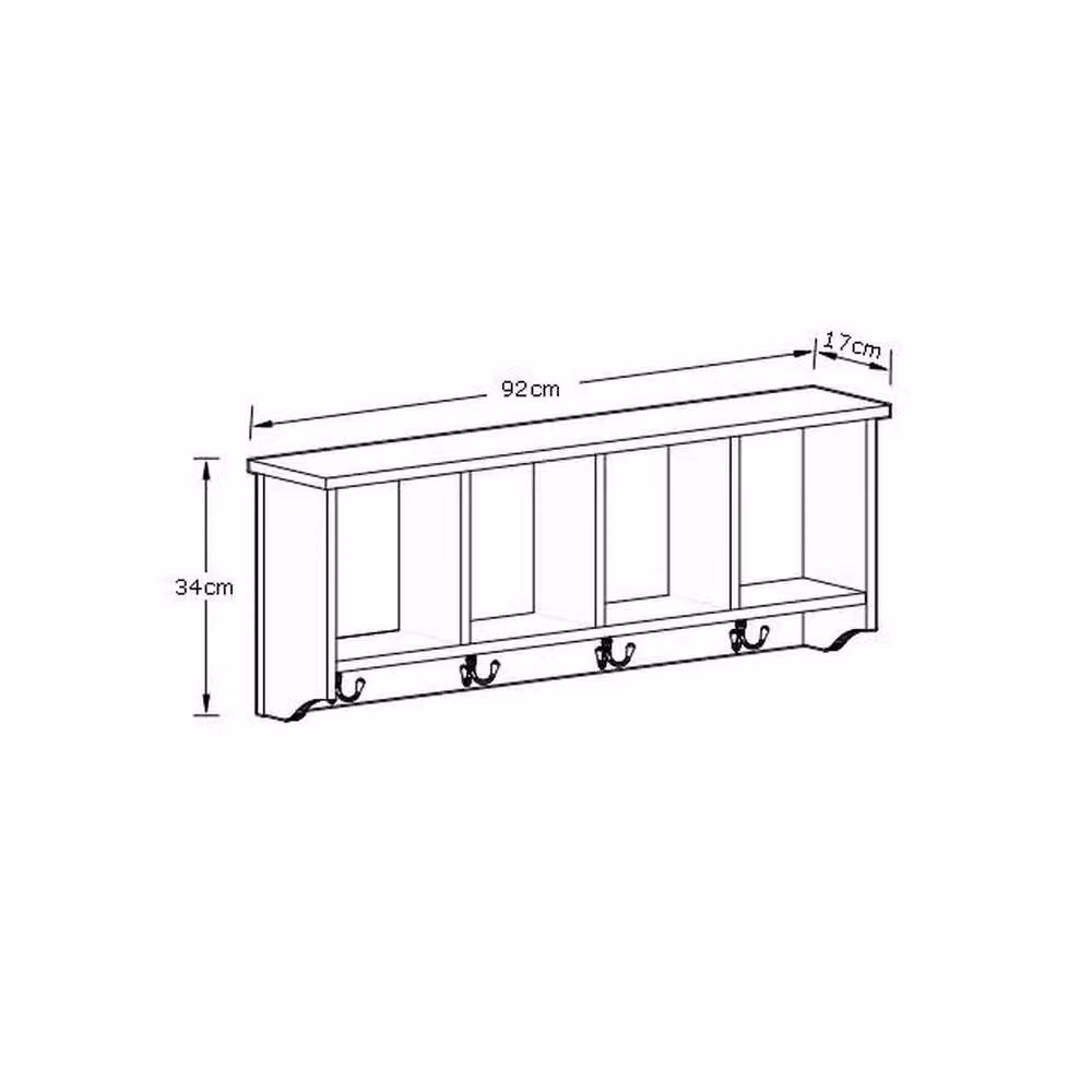 FORGEVIO Modern Hallway Coat Rack and Storage Shelf in Matt Grey – 2