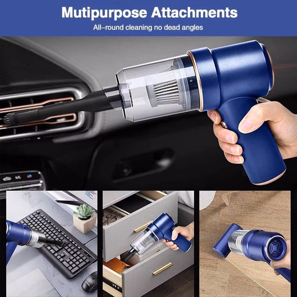 Kelvenix Cordless Wet and Dry Car Vacuum Cleaner with LED Headlight and Rechargeable Battery in Dark Blue – 5