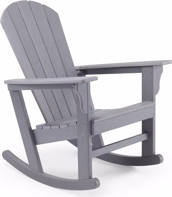VonHaus Grey UV-Resistant Adirondack Rocking Chair