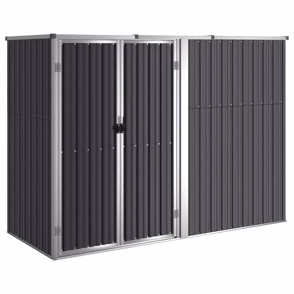 Berkfield Home Garden Tool Shed in Anthracite and Black Galvanised Steel, W/D/H: 225 x 89 x 161 cm – 2