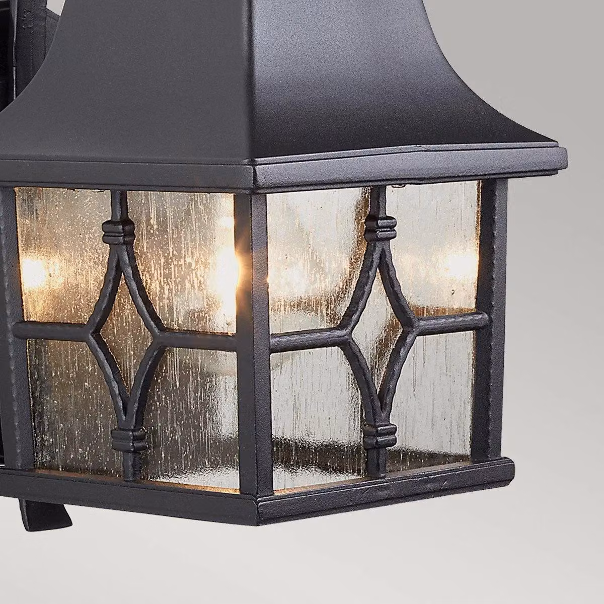 Netlighting Kent Black Outdoor Wall Lantern Light with Transparent Glass and E27 Socket, IP44 Rated – 3
