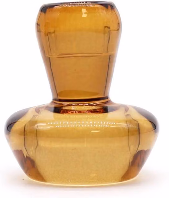 KDMD Vintage Amber Mushroom Glass Flip Candle Holder for Tealights and Taper Candles in Antique Orange Brown – 1