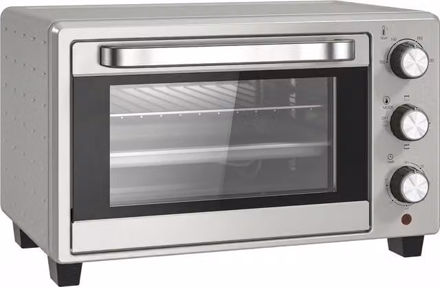 HOMCOM 21L Mini Countertop Oven with Adjustable Temperature up to 230C and Timer in Silver