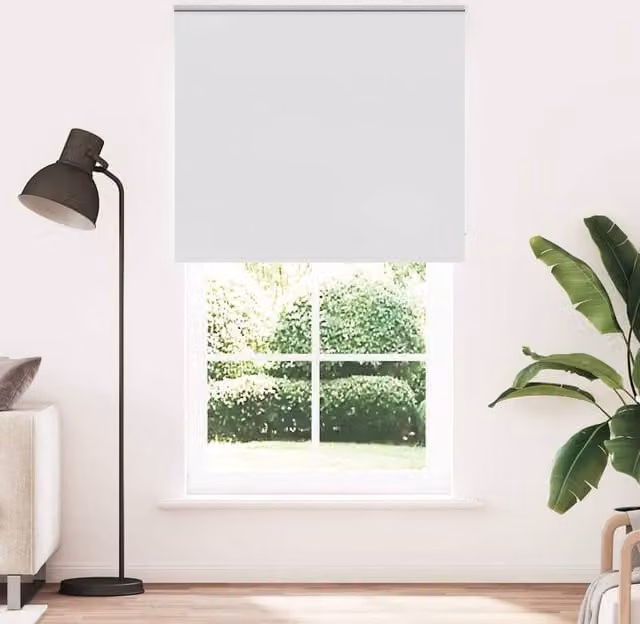 Berkfield Home White Blackout Roller Blind, Thermal Insulating Polyester Fabric, W: 120 cm, H: 230 cm
