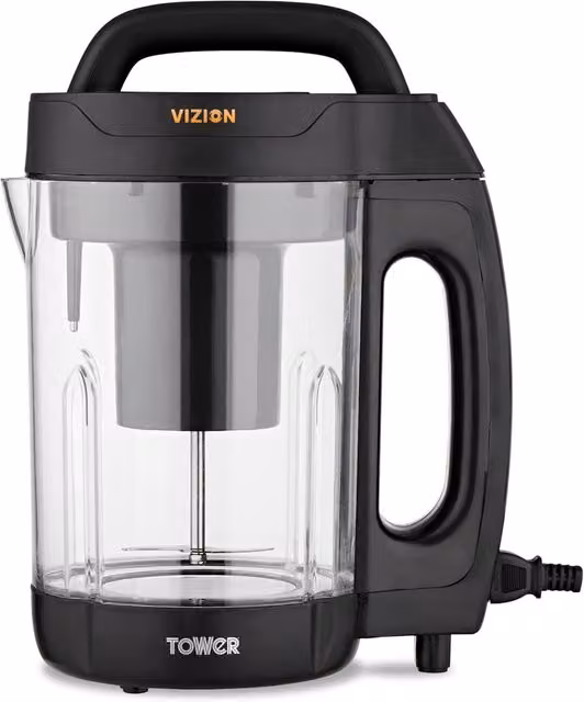 Tower Vizion Soup Maker, 1.6L, Black and Transparent