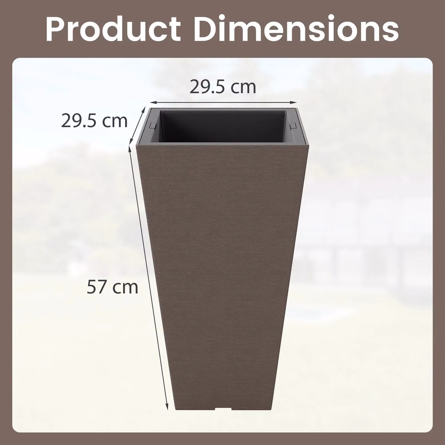 Costway 2-Piece Plastic Garden Planter Set with Removable Inner Buckets and Drainage Holes, Brown – 9