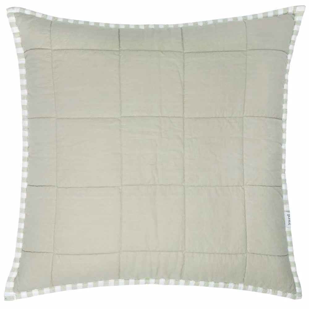 Yard Hebden Striped Square Cotton Cushion in Green, W/D/H: 55 x 55 x 55 cm – 2