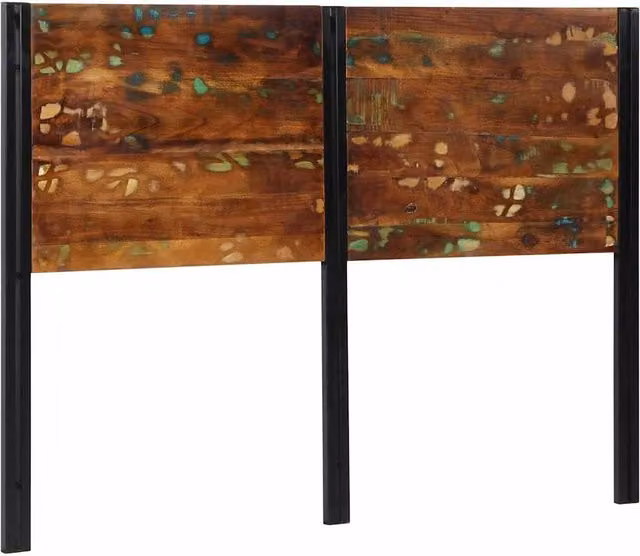 Berkfield Home Industrial Headboard in Brown Reclaimed Wood and Iron, Width: 140 cm – 1