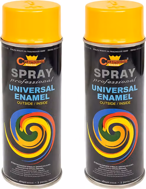 Sola Signal Yellow (RAL 1003) Universal High Gloss Enamel Spray Paint, 2 x 400 mL