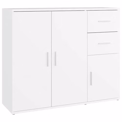 vidaXL Classic White Sideboard in Matt MDF, W/D/H: 91 x 29.5 x 75 cm