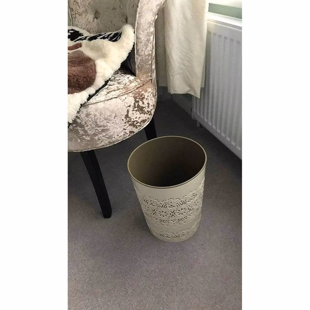PAWNORA 9 Litre Plastic Waste Paper Bin in Beige – 6